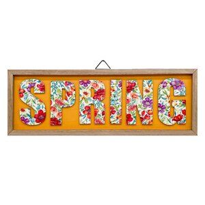 Pioneer Woman Floral Spring Wood Sign Hanging Wall Decor Farmhouse 14"x5"